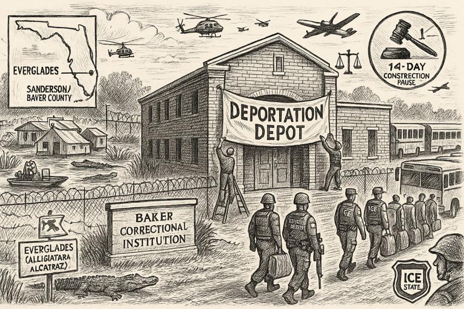 ‘एलेगेटर अलकाट्राज’ पछि फ्लोरिडाले अर्को ‘डिपोर्टेसन डेपो’ खोल्ने